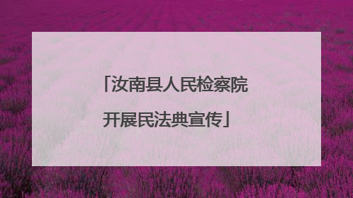 汝南县人民检察院开展民法典宣传