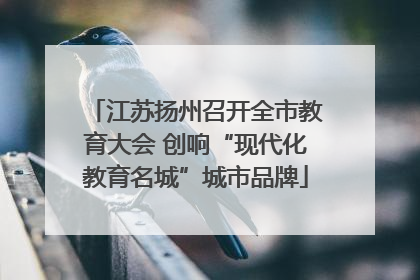 江苏扬州召开全市教育大会 创响“现代化教育名城”城市品牌