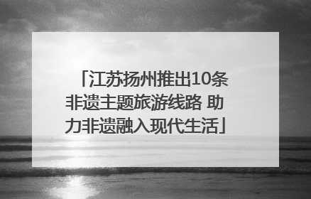 江苏扬州推出10条非遗主题旅游线路 助力非遗融入现代生活