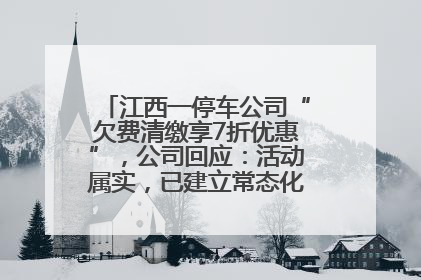 江西一停车公司“欠费清缴享7折优惠”，公司回应：活动属实，已建立常态化诉讼追缴机制