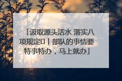 汲取源头活水 落实八项规定⑪丨部队的事情要特事特办，马上就办