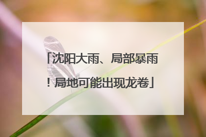 沈阳大雨、局部暴雨！局地可能出现龙卷