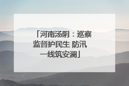 河南汤阴：巡察监督护民生 防汛一线筑安澜