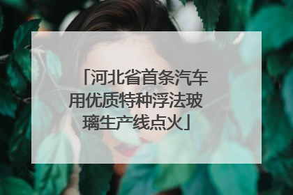 河北省首条汽车用优质特种浮法玻璃生产线点火
