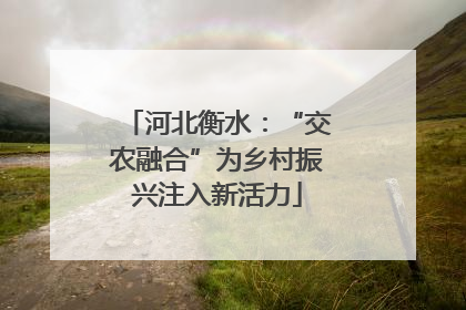 河北衡水：“交农融合”为乡村振兴注入新活力