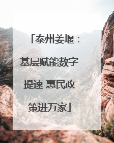 泰州姜堰：基层赋能数字提速 惠民政策进万家