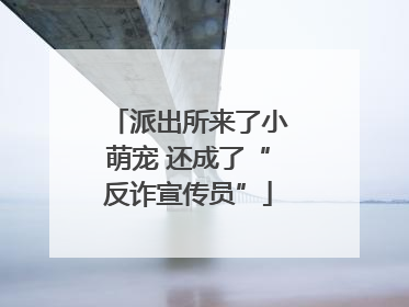 派出所来了小萌宠 还成了“反诈宣传员”