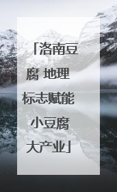 洛南豆腐 地理标志赋能 小豆腐大产业