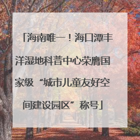 海南唯一！海口潭丰洋湿地科普中心荣膺国家级“城市儿童友好空间建设园区”称号