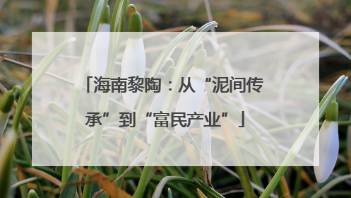 海南黎陶：从“泥间传承”到“富民产业”