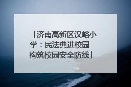 济南高新区汉峪小学：民法典进校园 构筑校园安全防线