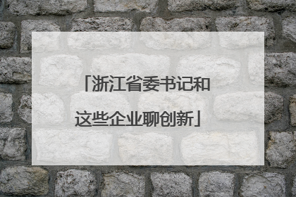 浙江省委书记和这些企业聊创新