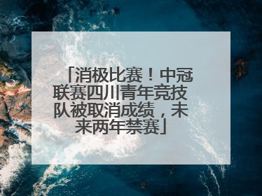消极比赛！中冠联赛四川青年竞技队被取消成绩，未来两年禁赛