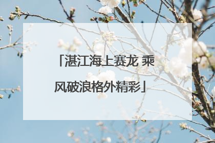 湛江海上赛龙 乘风破浪格外精彩