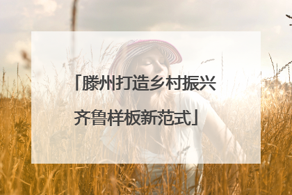 滕州打造乡村振兴齐鲁样板新范式