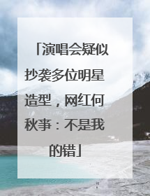 演唱会疑似抄袭多位明星造型，网红何秋亊：不是我的错