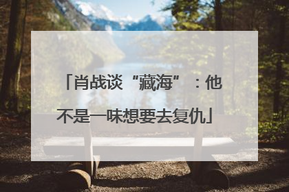 肖战谈“藏海”：他不是一味想要去复仇