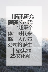 腾讯研究院院长司晓：“超级个体”时代来临一人创意公司将诞生｜聚焦2025文化强国建设高峰论坛
