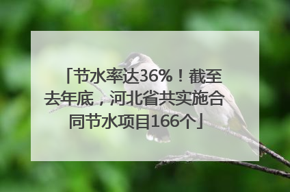 节水率达36%！截至去年底，河北省共实施合同节水项目166个