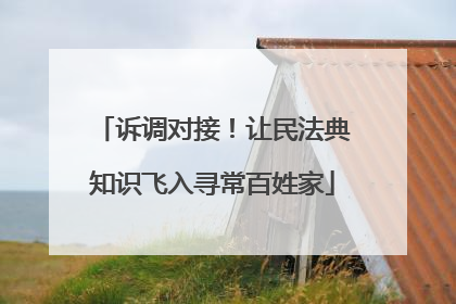 诉调对接！让民法典知识飞入寻常百姓家