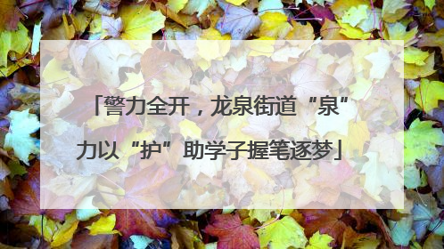 警力全开，龙泉街道“泉”力以“护”助学子握笔逐梦