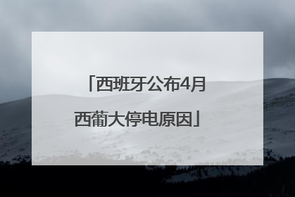 西班牙公布4月西葡大停电原因
