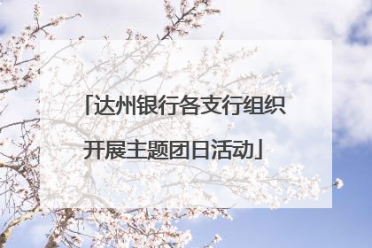 达州银行各支行组织开展主题团日活动