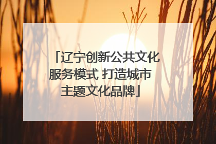 辽宁创新公共文化服务模式 打造城市主题文化品牌