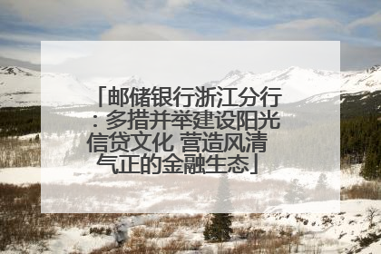 邮储银行浙江分行：多措并举建设阳光信贷文化 营造风清气正的金融生态