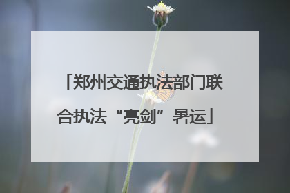 郑州交通执法部门联合执法“亮剑”暑运