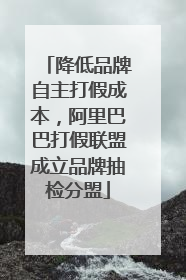 降低品牌自主打假成本，阿里巴巴打假联盟成立品牌抽检分盟