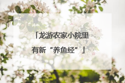 龙游农家小院里有新“养鱼经”