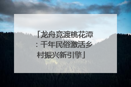 龙舟竞渡桃花潭：千年民俗激活乡村振兴新引擎