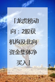 龙虎榜动向：2股获机构及北向资金集体净买入
