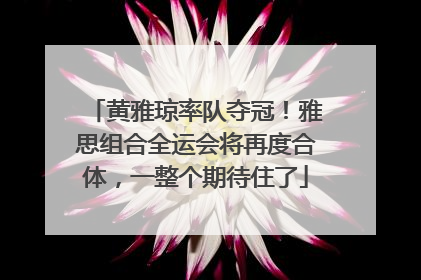 黄雅琼率队夺冠！雅思组合全运会将再度合体，一整个期待住了