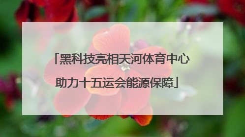 黑科技亮相天河体育中心 助力十五运会能源保障