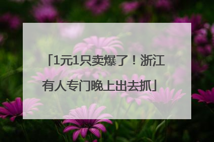 1元1只卖爆了！浙江有人专门晚上出去抓