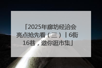 2025年廊坊经洽会亮点抢先看（三）丨6街16巷，邀你逛市集
