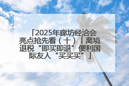 2025年廊坊经洽会亮点抢先看（十）丨离境退税“即买即退”便利国际友人“买买买”