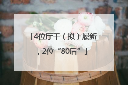 4位厅干（拟）履新，2位“80后”