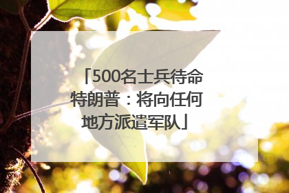 500名士兵待命 特朗普：将向任何地方派遣军队