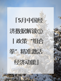 5月中国经济数据解读①丨政策“组合拳”精准激活经济动能