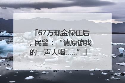 67万现金保住后，民警：“请原谅我的一声大喝……”