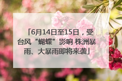 6月14日至15日，受台风“蝴蝶”影响 株洲暴雨、大暴雨即将来袭
